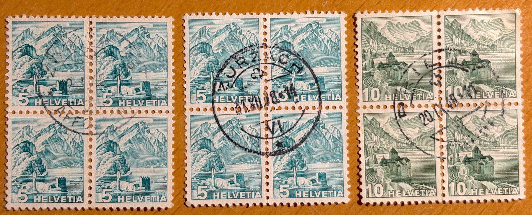 Alle Briefmarken: Timbres suisses 1936 1948 Chillon – Gebraucht aus Lausanne von Cabessa