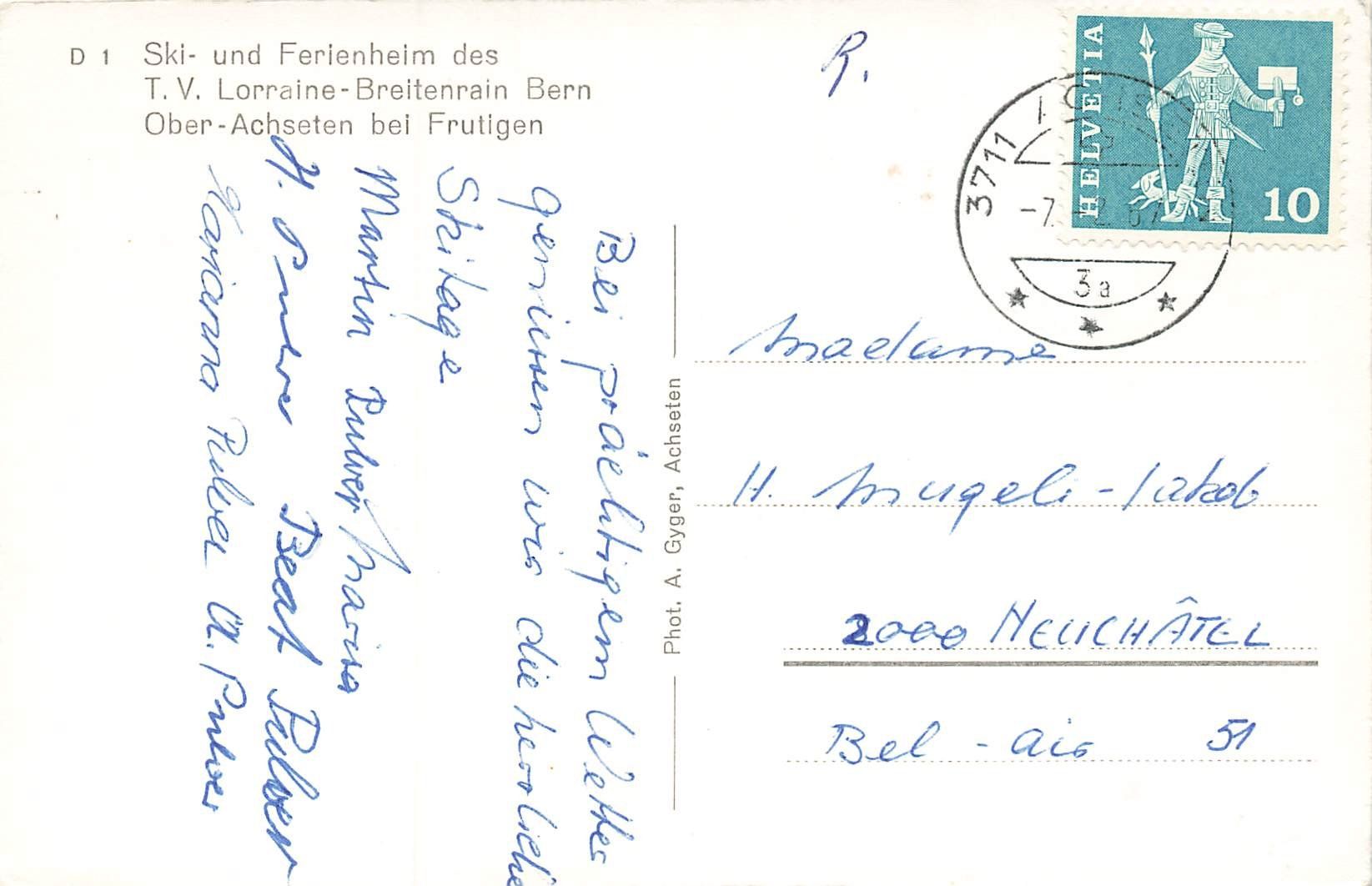 Cartoline postali: Ober-Achseten bei Frutigen – Usato da Schwyz venduto da Seffi56 1