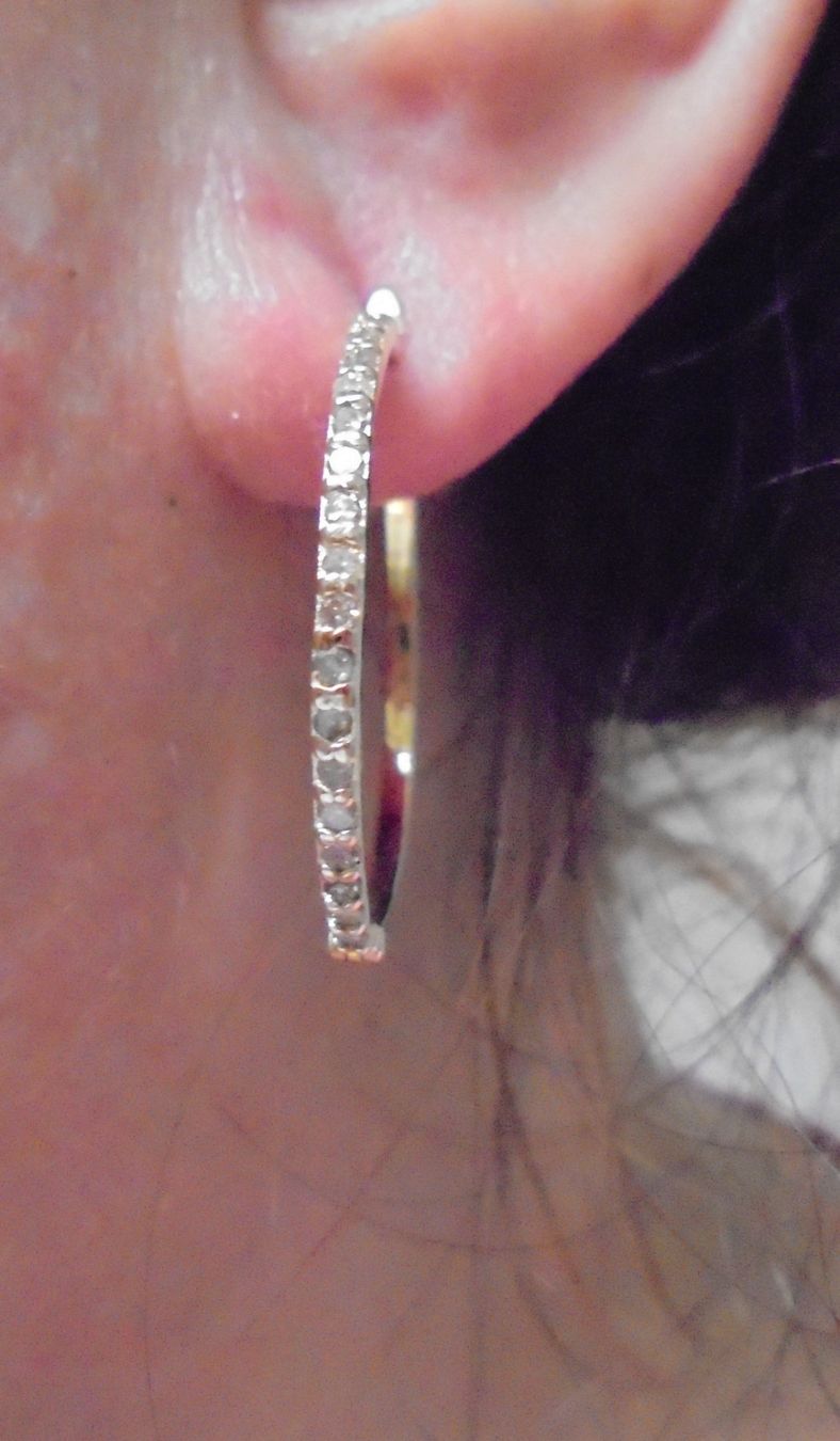 Ohrringe & -stecker: Echtschmuck: Champagner-Diamant-Creolen, 375 Gold – Neu (gemäss Beschreibung) aus Zuchwil von maumauchi