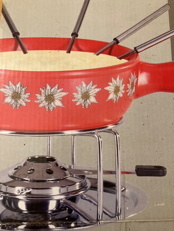 Set à Fondue Francipans Années 70 - Caquelon émaillé Vert, Réchaud, Occasion