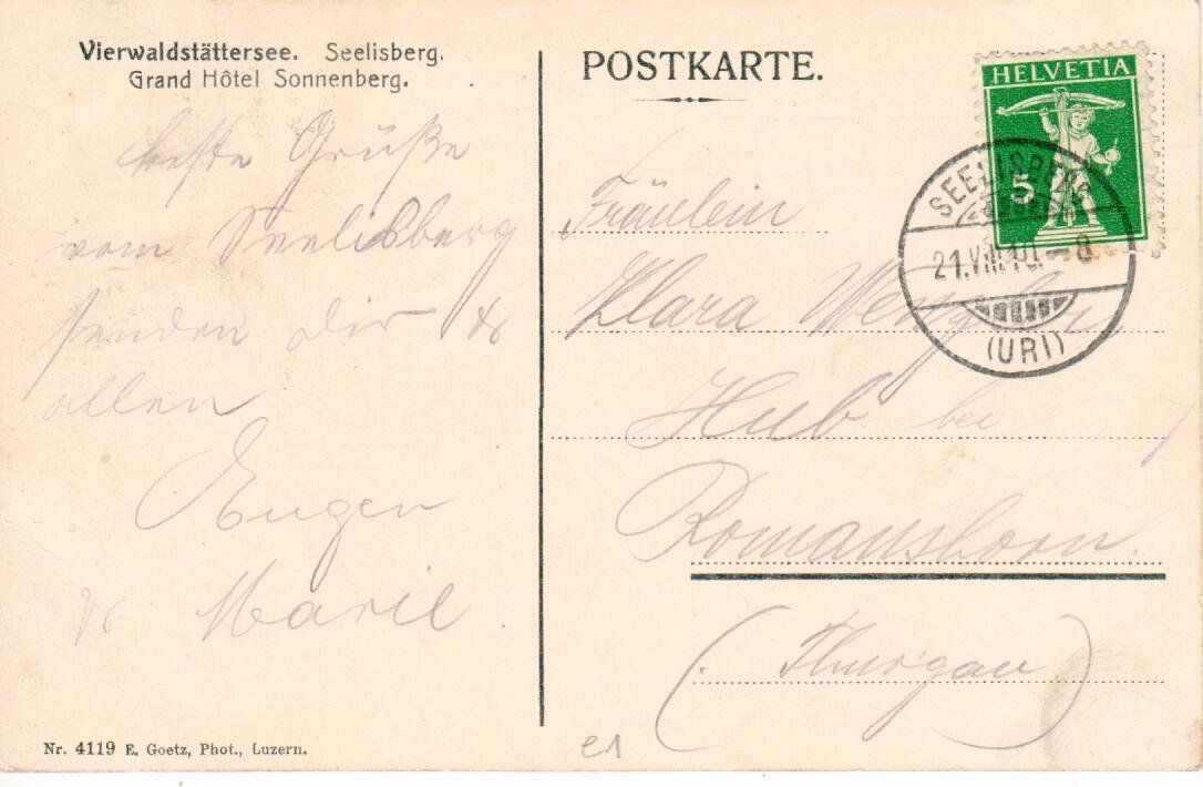 Cartoline postali: Seelisberg – Usato da Wolhusen venduto da Curver9 1