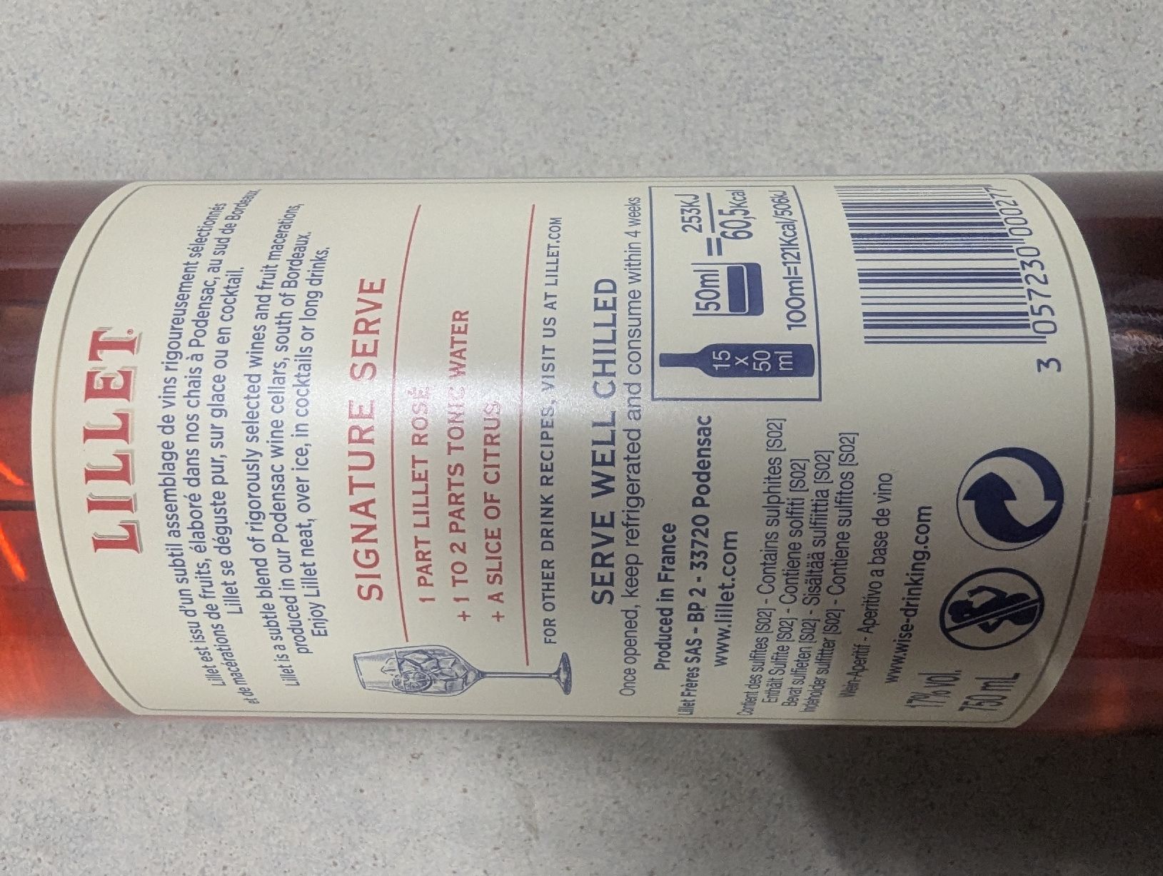 Ricard Bevande alcoliche: Lillet Rosé – Nuovo e nell'imballaggio originale da Lyss venduto da 3250er 1