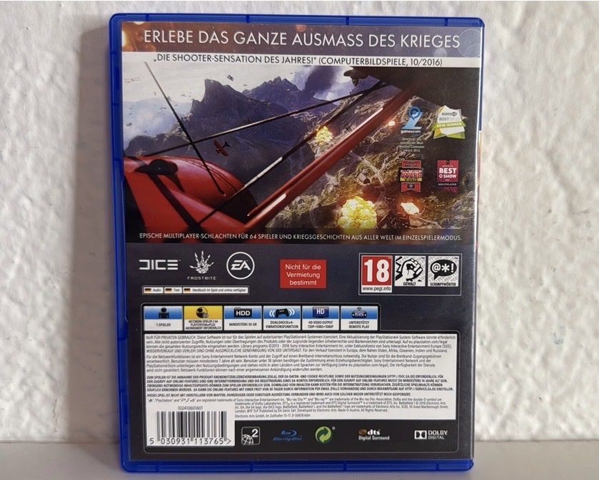 Sony Giochi: Battlefield 1 PS4/PS5 Game Disc and Case – Usato da Ehrendingen venduto da bubulence 1