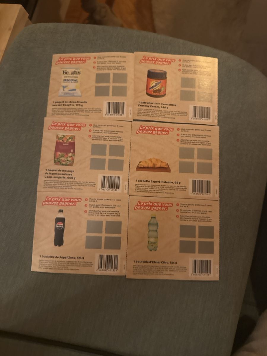 Gutscheine: 6x grill and win coop jeu  – Neu und originalverpackt aus Eclepens von Marcopollooo