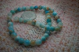 Kugel Strang  Blue See look  8mm Imitat aus Quarz&Erythrin