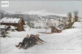 Sport d'hiver "Bohsleigh" - Wintersport - Schlitten - Litho