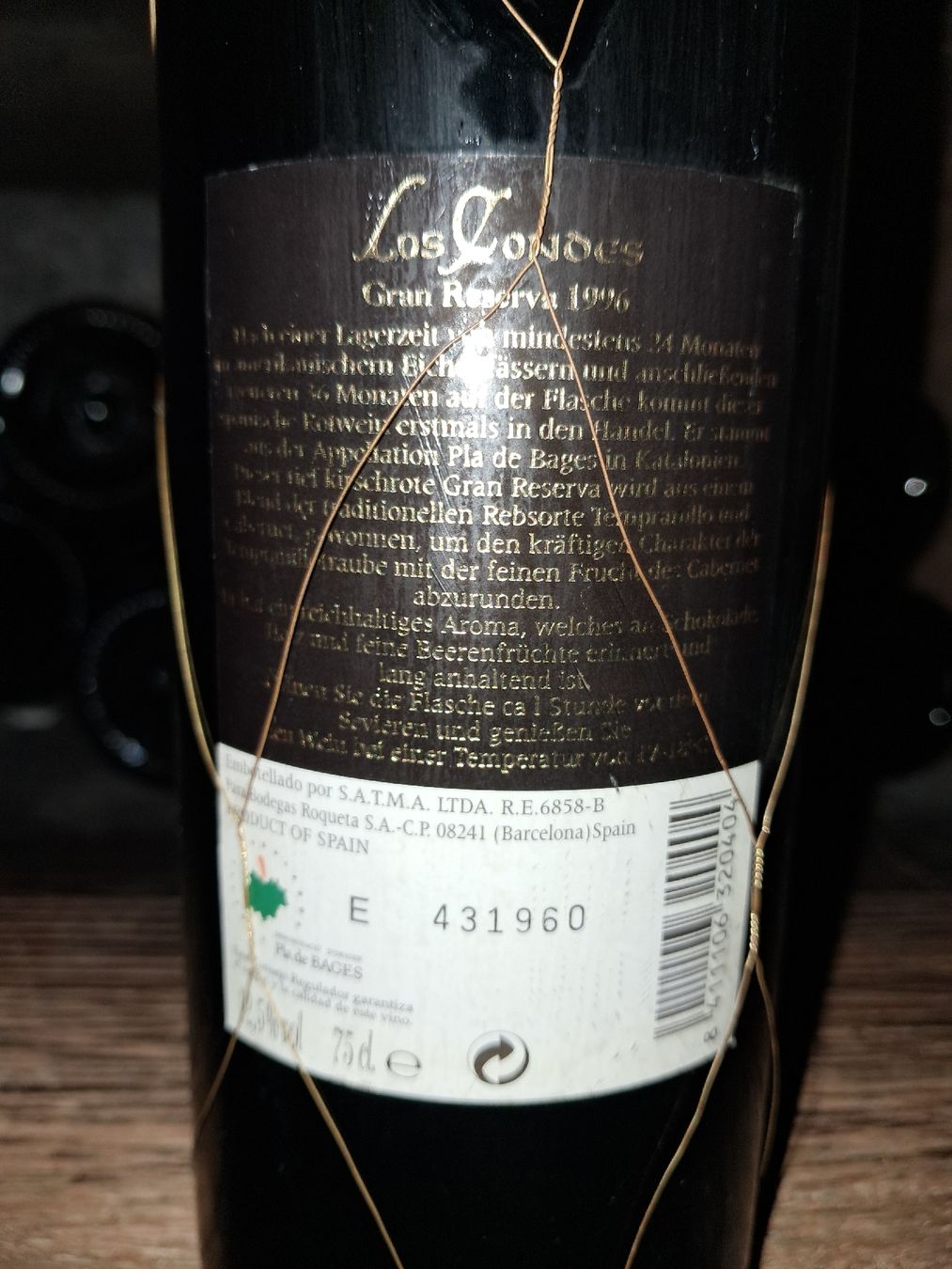 Vino: Los Condes Gran Reserva 1996 – Nuovo e nell'imballaggio originale da Le locle venduto da juliensaran 5