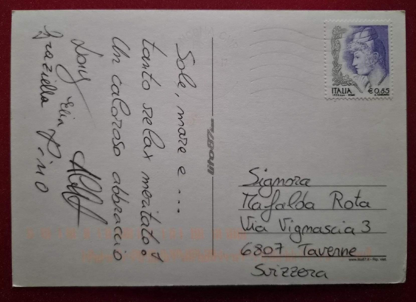 Cartoline postali: Marotta Italien mit Glitzer-Blumen-Effekt – Usato da Melchnau venduto da Fishel 1
