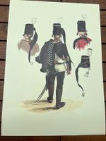 Lithographie originale - Hussard - Régiment de Ruesch