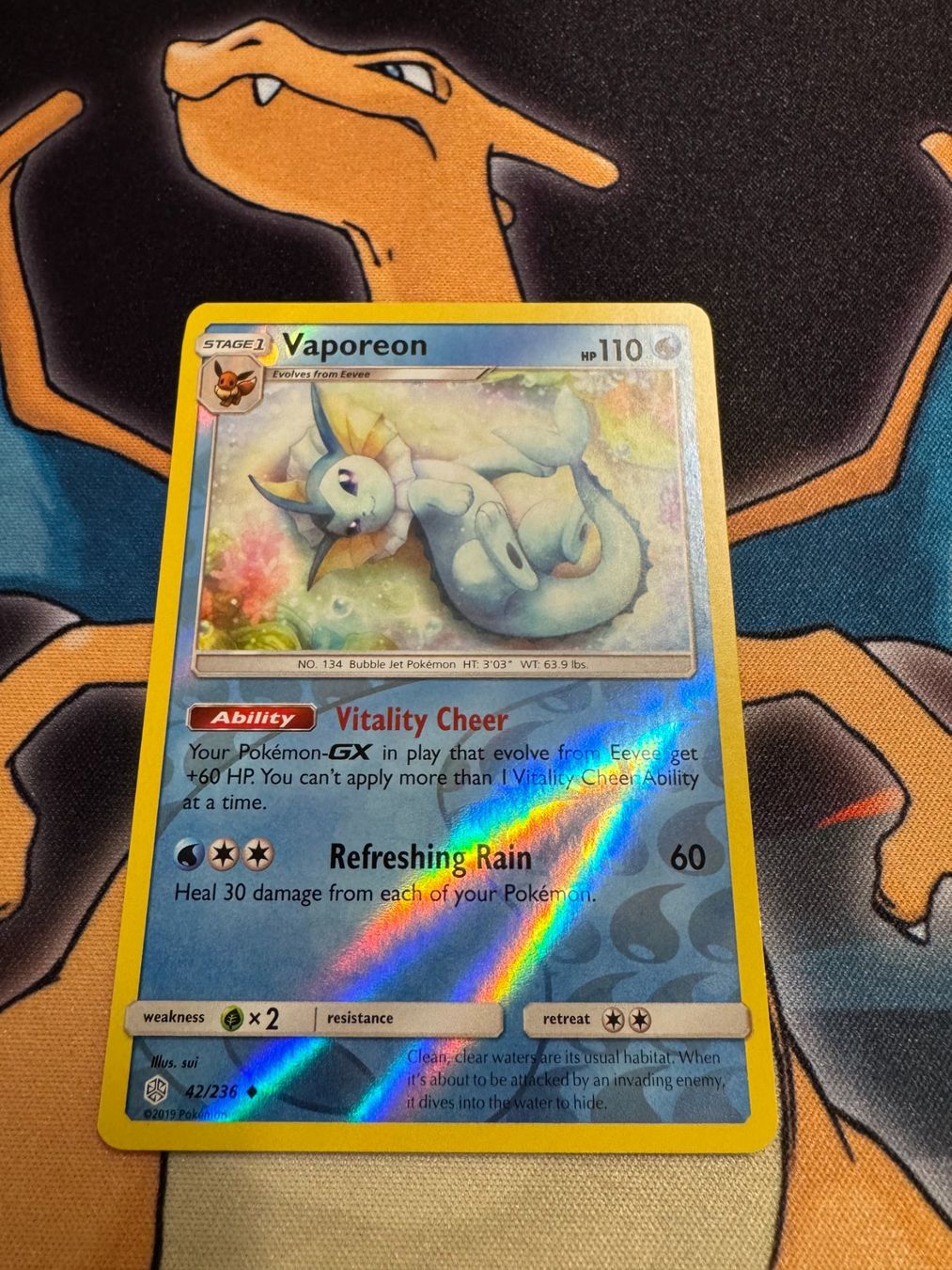 Pokémon Carte collezionabili: Vaporeon (CEC 42) - Reverse Holo - Cosmic Eclipse – Nuovo (secondo la descrizione) da Bülach venduto da Pfrenzel