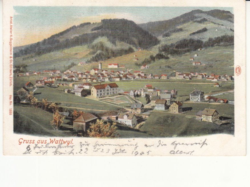 Cartoline postali: Wattwil 1905 – Usato da Bürglen TG venduto da StampGraf