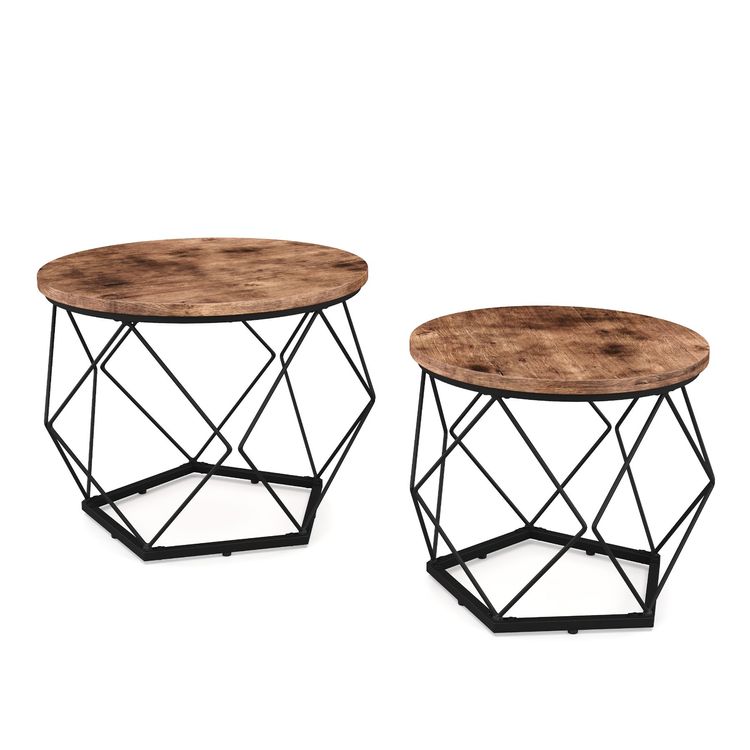 Xisilla Couchtisch Rund-Set (2-teilig) Couchtisch Glas Zwei-in