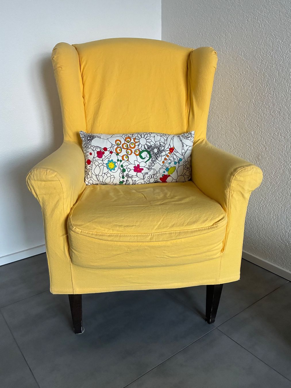 Sessel: Fauteuil Bergère jaune en coton – Gebraucht aus Neuchâtel von RitaLaura