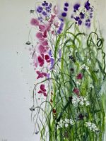 Sommerwiese Aquarell - Handgemaltes Original, Unikat!