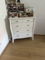 Weisse Holzkommode mit 5 Schubladen, Top Zustand!