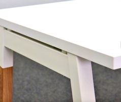 Schreibtisch Melaminharz mit Holz 140x70 cm, Weiss, wie Neu!