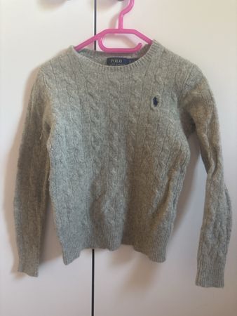 Polo Ralph Lauren Pullover grau Zopfmuster guter Zustand