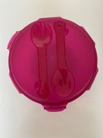 Pinke Lunchbox mit Besteck, ideal für den Sommer!