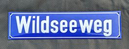 Grosses Emailschild Wildseeweg Emaille Strassenschild