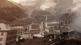 Ansichtskarte Saas-Fee und Feegletscher gelaufen 1930
