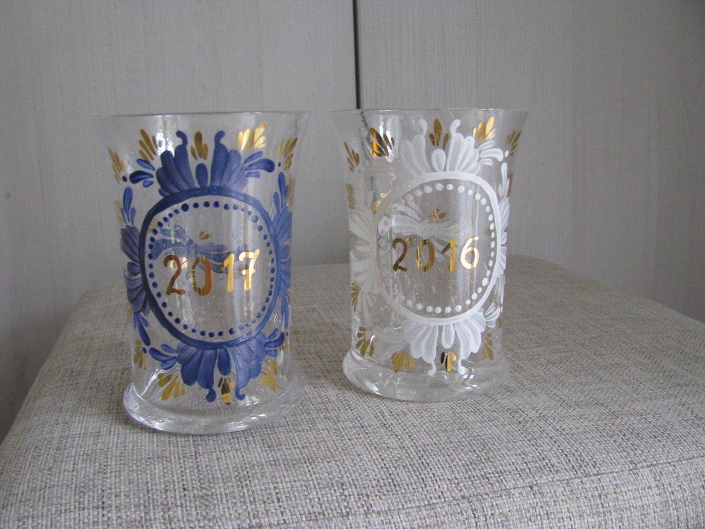 Gläser: 2 x Gläser / Vasen - Unikat - Handbemalt - 2016 - 2017 – Neu (gemäss Beschreibung) aus Zweisimmen von Domii