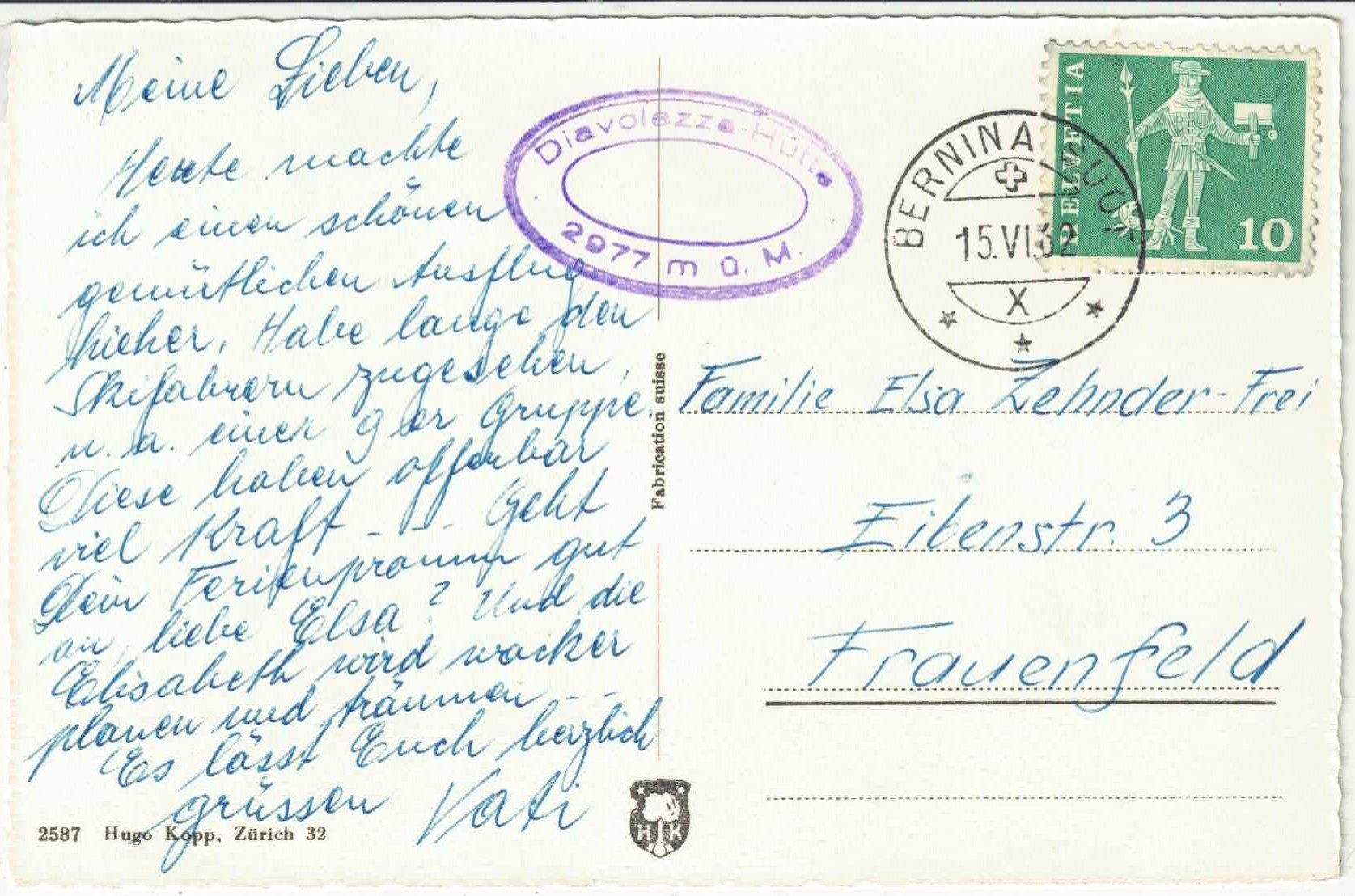 Cartoline postali: Diavolezza - Luftseilbahn – Usato da Ettingen venduto da Kartenplanet 1