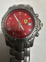 Montre Ferrari Chronographe Rouge Acier, Bon état! 49