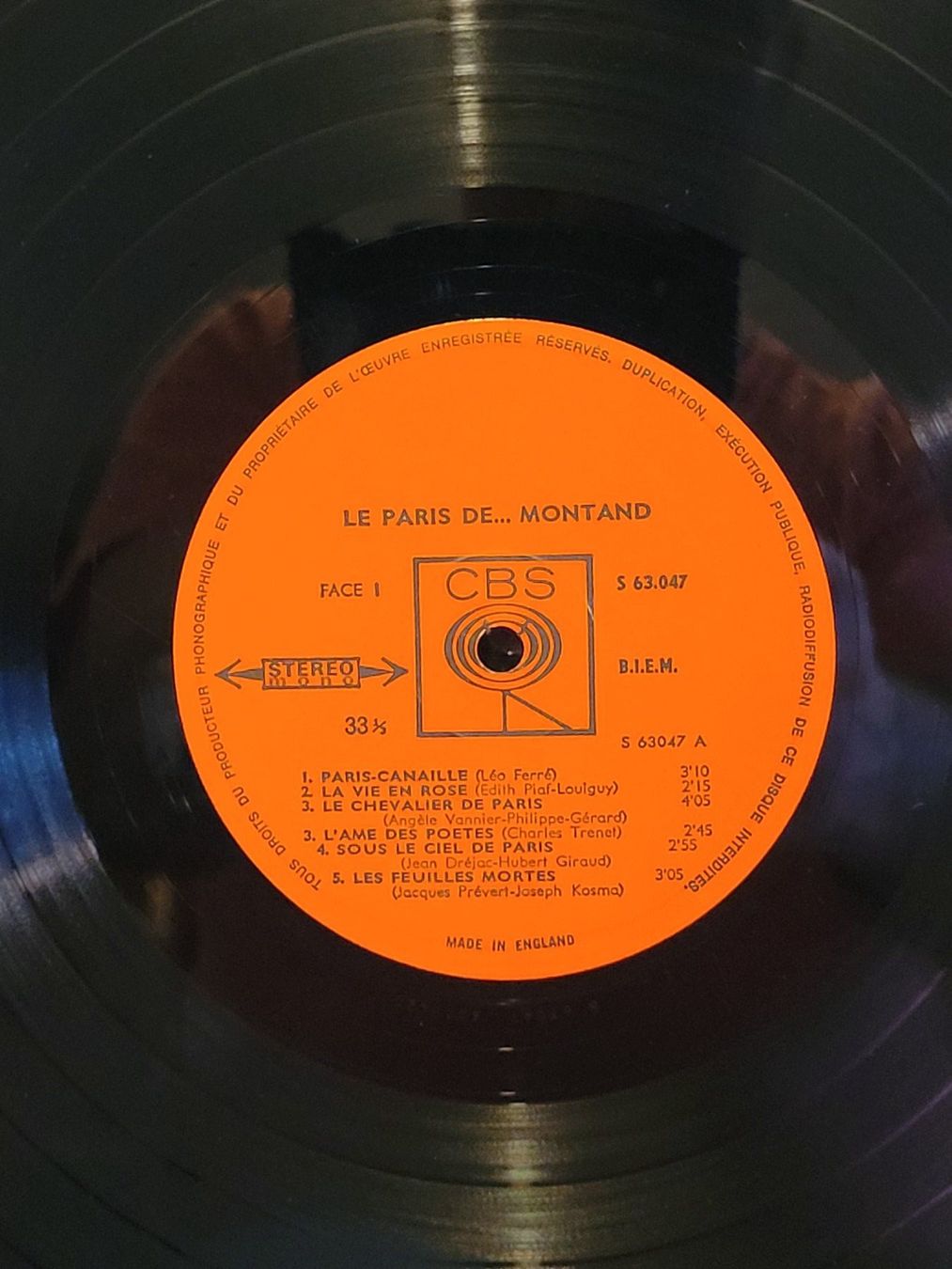 Dischi in vinile: Disque vinyle 33t Yves Montand "Le Paris de..." – Usato da la Chaux-de-Fonds venduto da Lampe 4