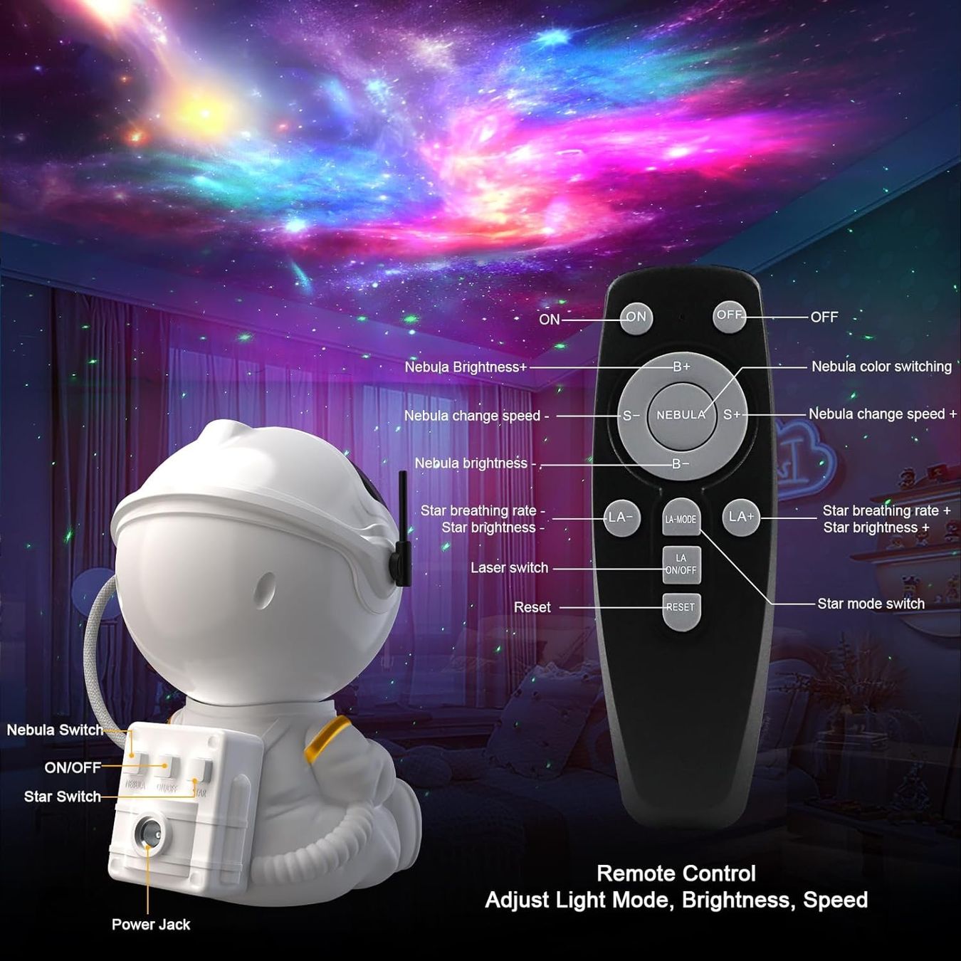 Lampade: Mini LED-Sternenhimmel Projektor Astronaut – Nuovo e nell'imballaggio originale da Châtelaine venduto da topshop.switzerland 4
