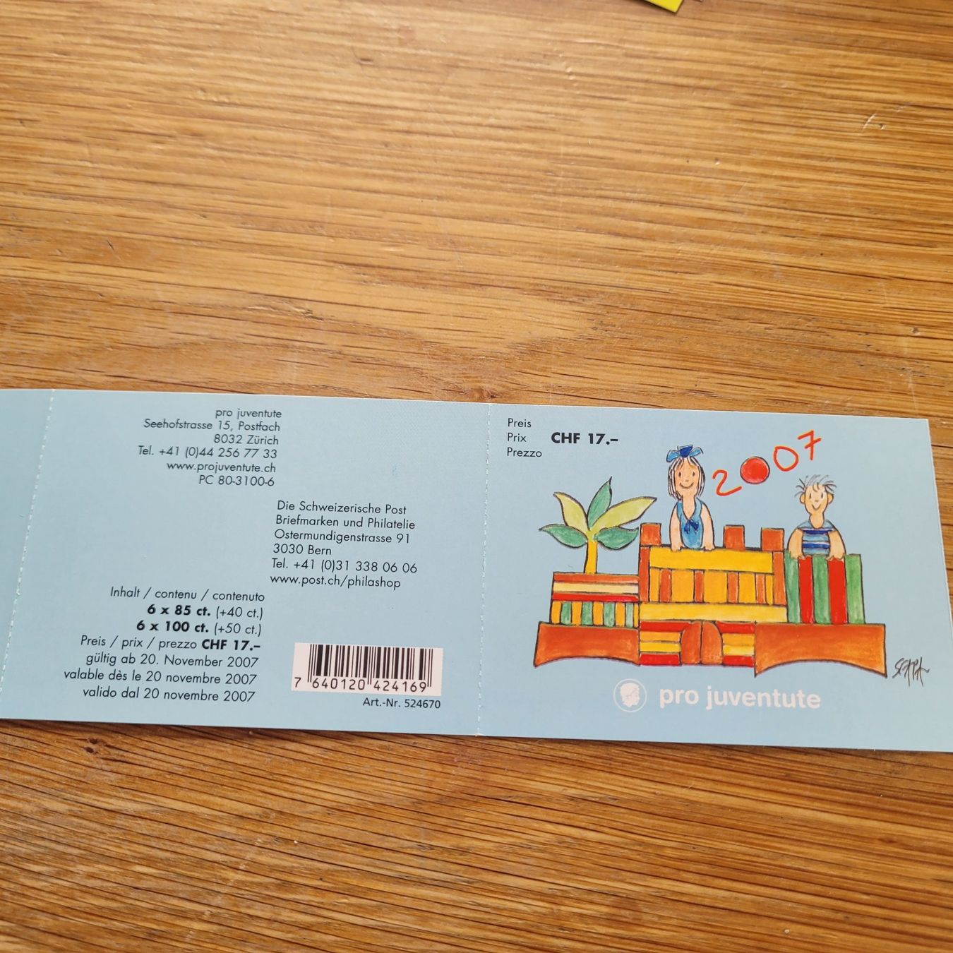 Tutti i francobolli: Carnet De Timbre /  Markenheftchen  Pro Juventute 2007 – Usato da Biel/Bienne venduto da Destockweb 1
