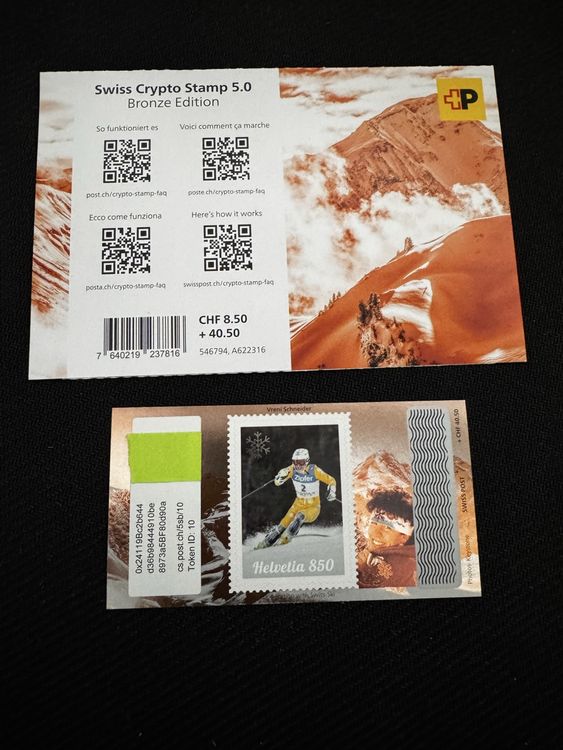 Tutti i francobolli: Swiss Crypto Briefmarke 5.0 Bronze Edition ID. 10 – Nuovo (secondo la descrizione) da Suhr venduto da Dominick