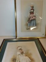 Graphik 2 Trachten Frauen Bild gerahmt   23 x 30 cm   23 x 2