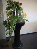 Grosser Zimmerbrunnen mit Pflanzen & Stein inkl. Ersatzpumpe
