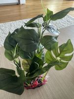 Aquarium Pflanze Kunstpflanze Gruen mit Wurzeln 27cm