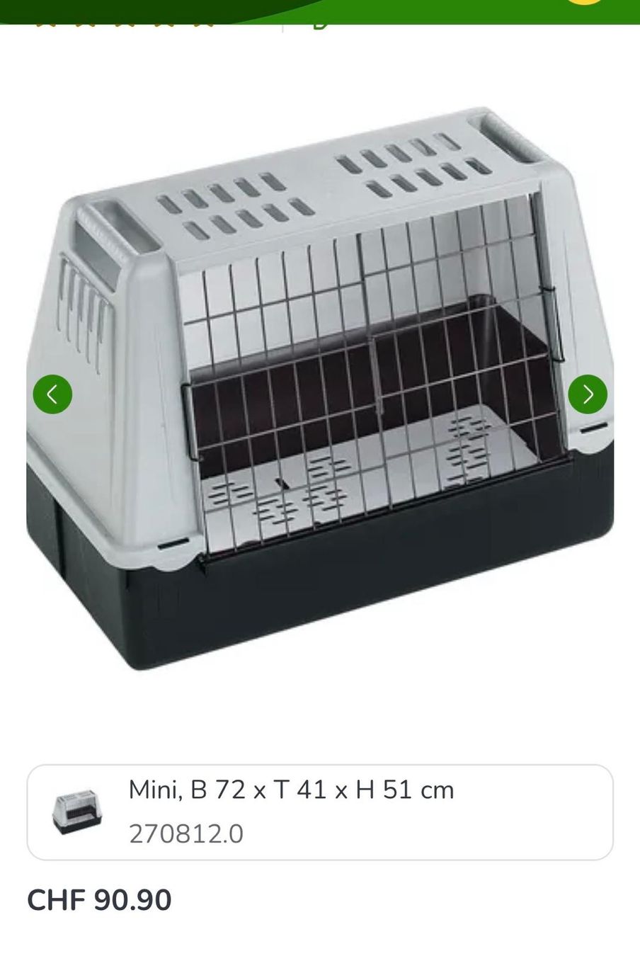Ferplast Käfige, Transport & Sicherheit: Hundetransportbox – Gebraucht aus Zwillikon von streichli01
