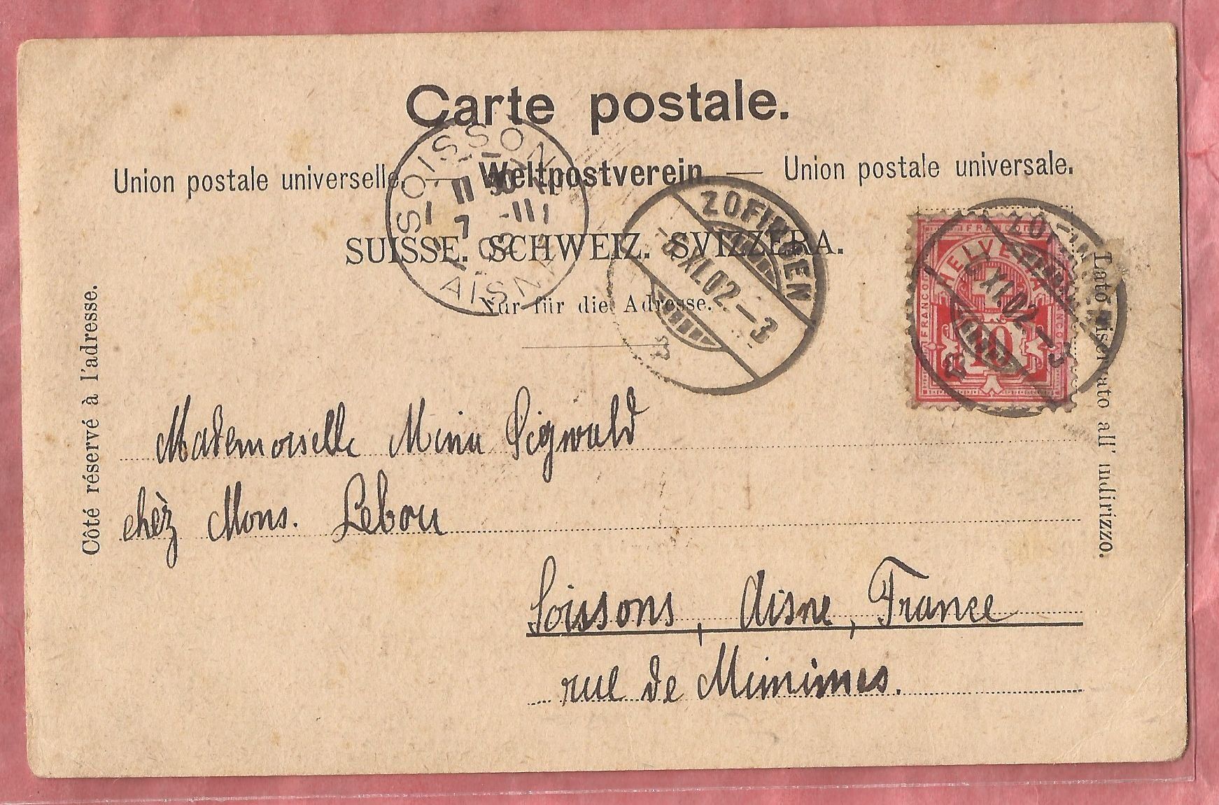 Cartoline postali: Zofingen - Neues Quartier - 1902 – Usato da Fislisbach venduto da Porano 1