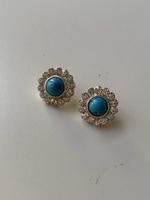 Vintage Silberne Turquoise Ohrringe