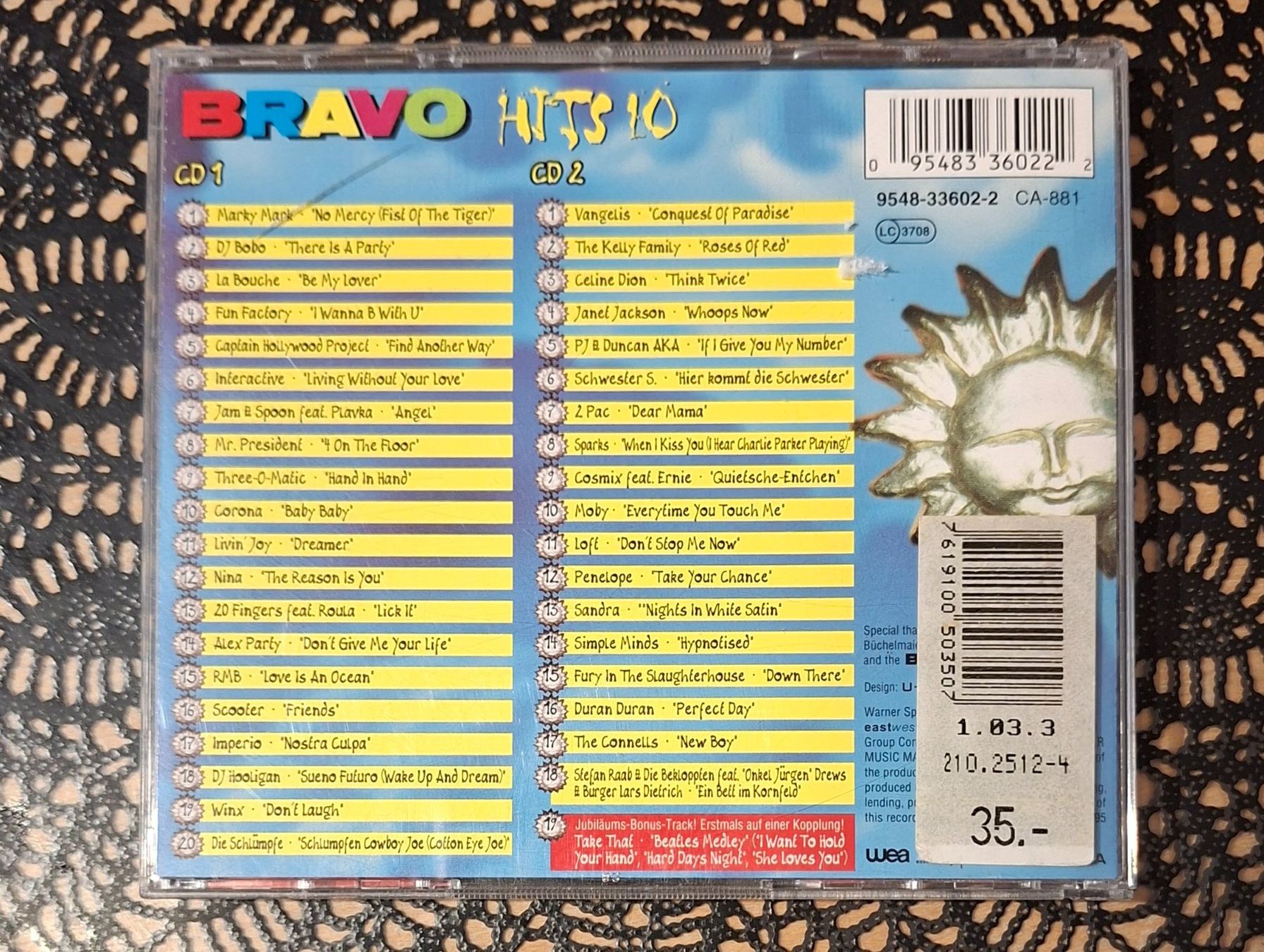 CD: Bravo Hits 10, Doppel CD, 1995, 2CD Hit Compilation, Sampler – Usato da Amriswil venduto da Celini3 1