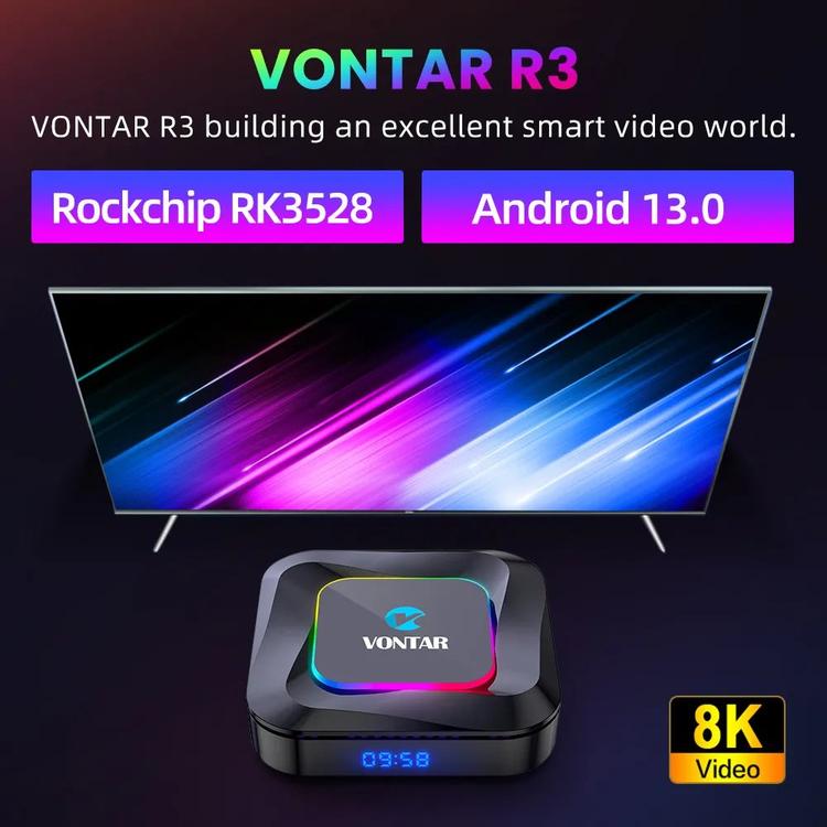 Android tv box tv android 13 Smart TV BOX Wifi BT5 4Go 32Go RK3528 8K –  Color Box TV