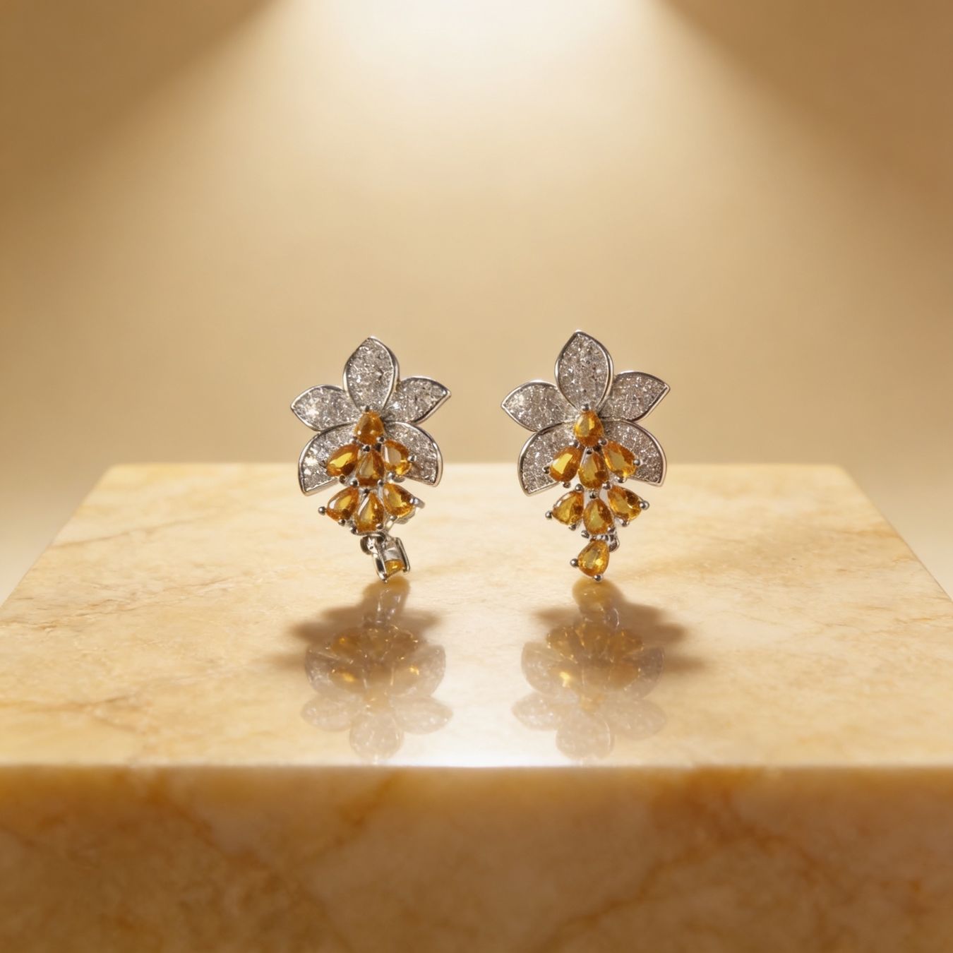 Orecchini pendenti & Orecchini a lobo: Boucles d’oreilles Fleur Ambrée – Nuovo e nell'imballaggio originale da St-Maurice venduto da Sandrinette123 3