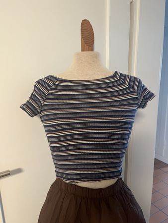 Cooles Streifenshirt/ croptop, Grösse S, pull & bear