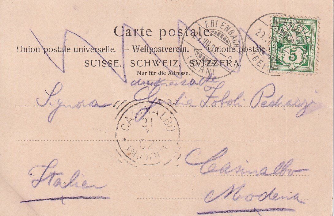 Cartoline postali: Erlenbach   BE  im Simmental      um  1 9 0 2 – Usato da Brig venduto da Valcards54 1