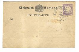 Ganzsache Postkarte Wappen Bayern 5 Pfennig violett