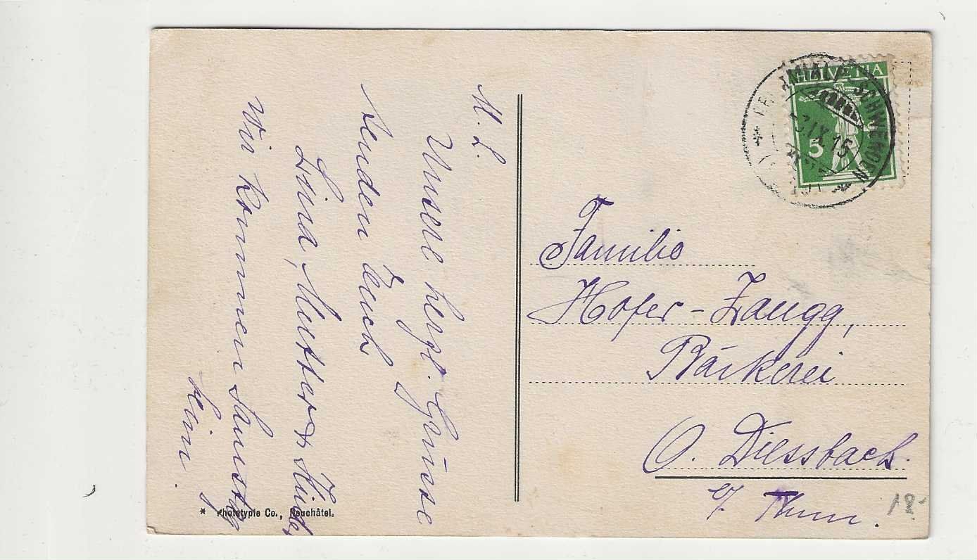 Cartoline postali: Schwenden-Tiermatte 1915 – Usato da Spiez venduto da Niesen20 1