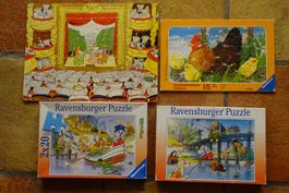Lot 4 puzzle : 3 Ravensburger +  1 Babar  4 - 5  Jahre Kind
