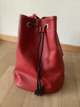Rote gefütterte Kunstledertasche XL / Beutel neu
