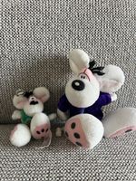 2 kleine Diddl-Mäuse Schlüsselanhänger und Saugnapf