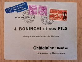 Flugpost, mit Kehrdruck 16.08.37, schöne Stempel