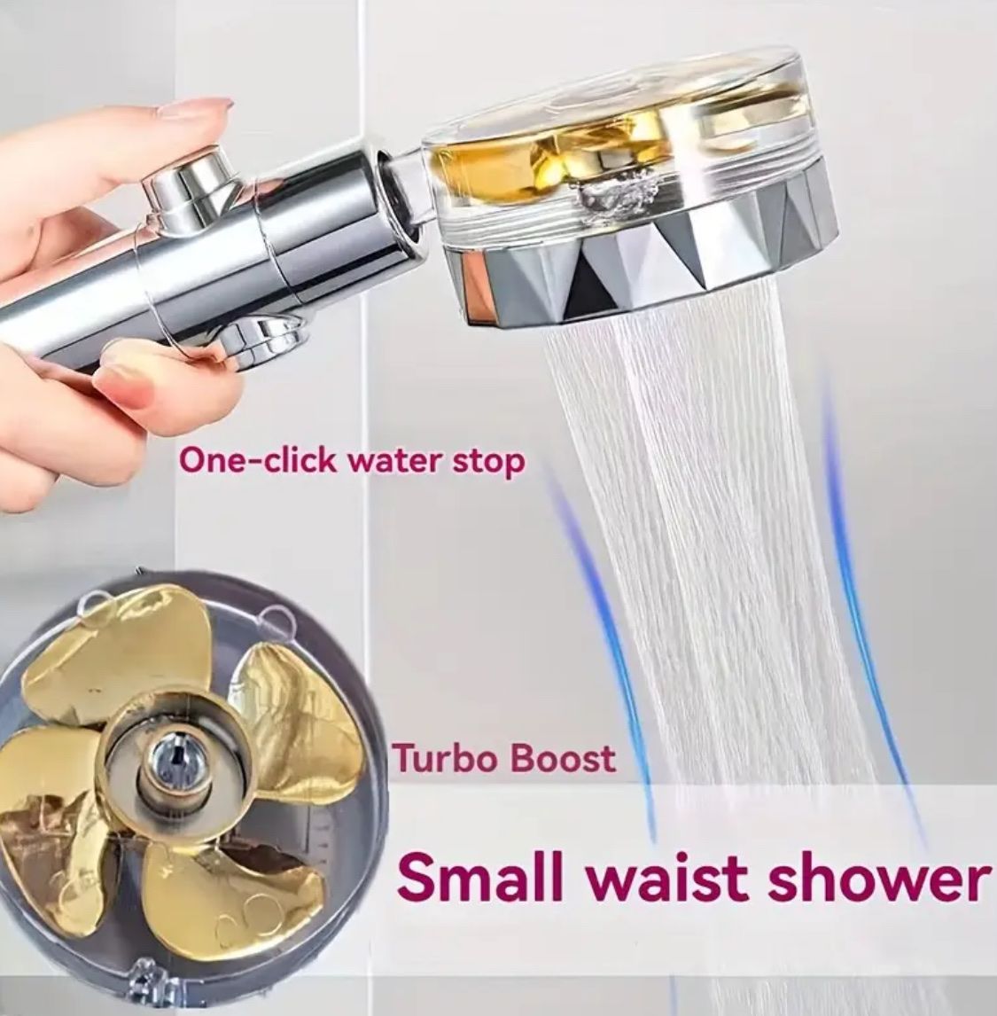 Soffioni doccia: Duschkopf mit Turbo Boost, Wasserspar Duschbrause – Nuovo e nell'imballaggio originale da Suhr venduto da SchnapperCH 1