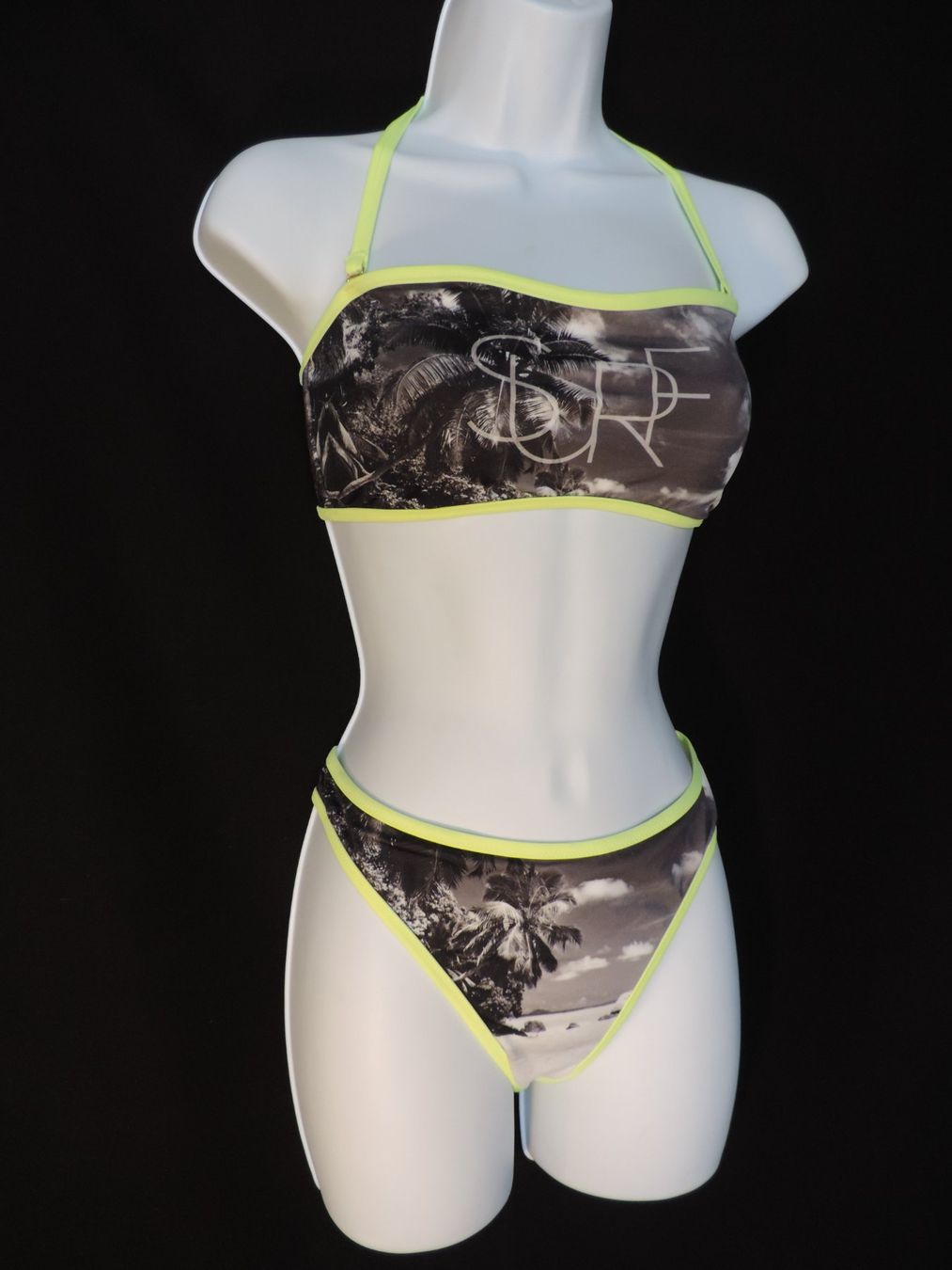 Costumi da bagno & Bikini: maillot de bain 2 pièces tropical jaune fluo – Usato da Genève venduto da Axelle333 5